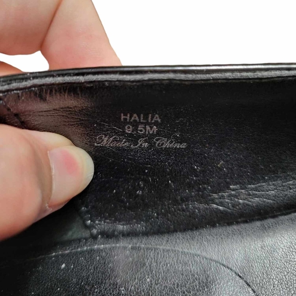 Donald J Pliner Halia Black Leather Square Toe Slip-on Loafer Size 9.5 - Picture 4 of 5